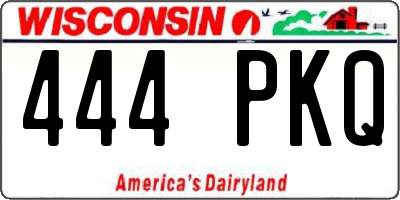 WI license plate 444PKQ