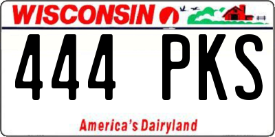 WI license plate 444PKS