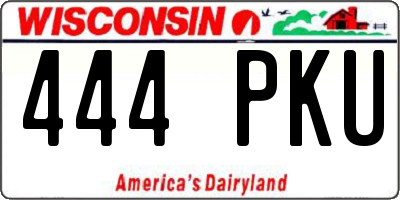 WI license plate 444PKU