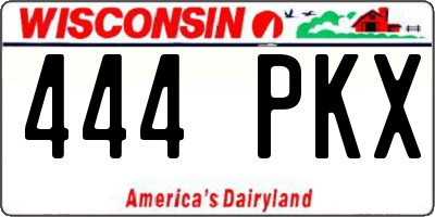 WI license plate 444PKX
