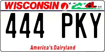 WI license plate 444PKY
