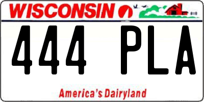 WI license plate 444PLA