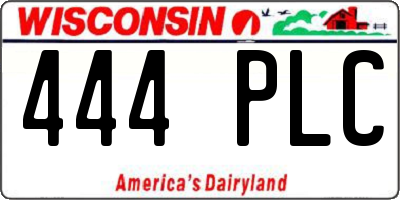 WI license plate 444PLC
