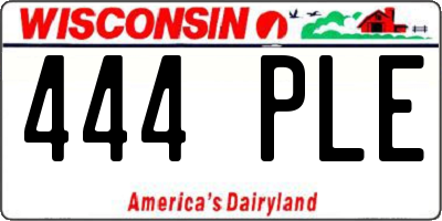 WI license plate 444PLE