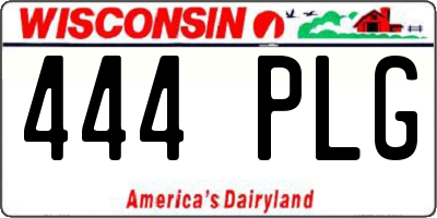 WI license plate 444PLG