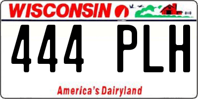 WI license plate 444PLH