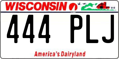 WI license plate 444PLJ