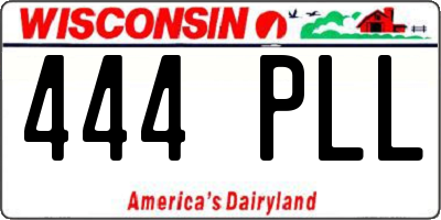 WI license plate 444PLL