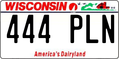 WI license plate 444PLN