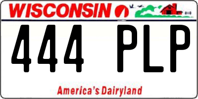 WI license plate 444PLP