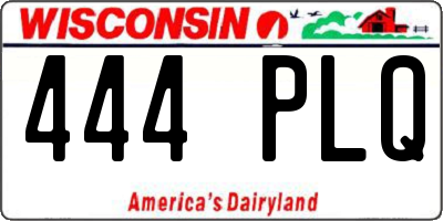 WI license plate 444PLQ