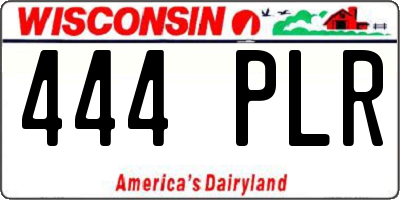WI license plate 444PLR