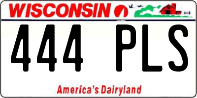 WI license plate 444PLS
