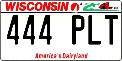 WI license plate 444PLT