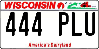 WI license plate 444PLU