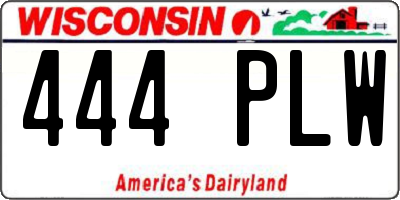 WI license plate 444PLW
