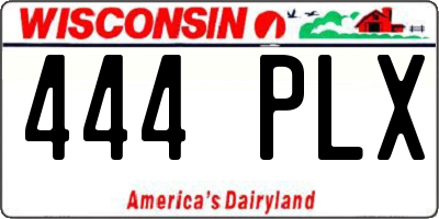 WI license plate 444PLX