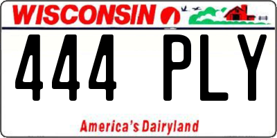 WI license plate 444PLY