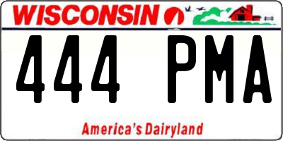 WI license plate 444PMA
