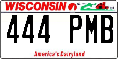 WI license plate 444PMB