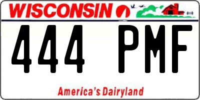 WI license plate 444PMF