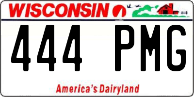 WI license plate 444PMG