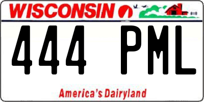 WI license plate 444PML