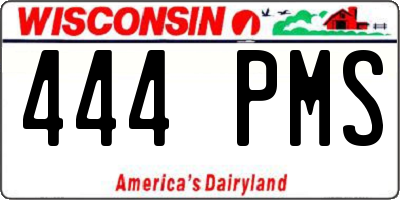 WI license plate 444PMS