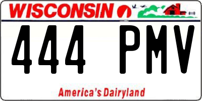 WI license plate 444PMV