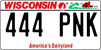 WI license plate 444PNK
