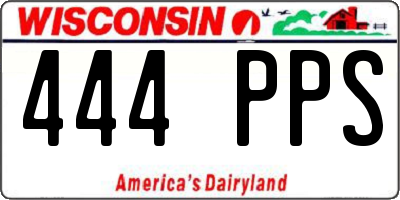 WI license plate 444PPS