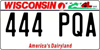 WI license plate 444PQA