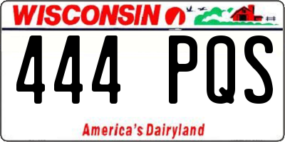 WI license plate 444PQS