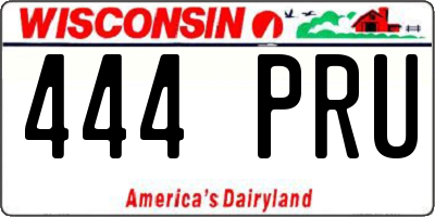 WI license plate 444PRU