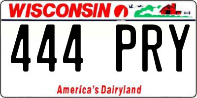 WI license plate 444PRY