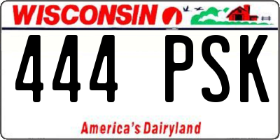 WI license plate 444PSK