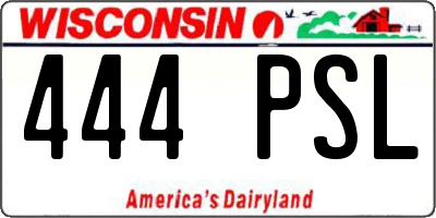 WI license plate 444PSL