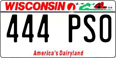 WI license plate 444PSO