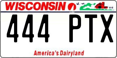 WI license plate 444PTX