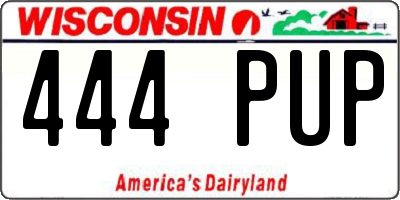 WI license plate 444PUP
