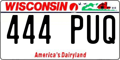 WI license plate 444PUQ