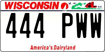 WI license plate 444PWW