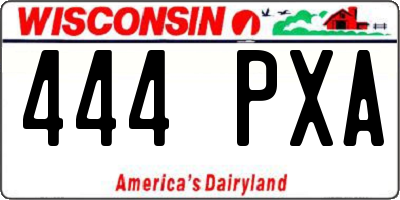 WI license plate 444PXA