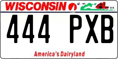 WI license plate 444PXB