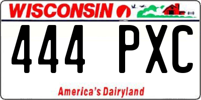 WI license plate 444PXC