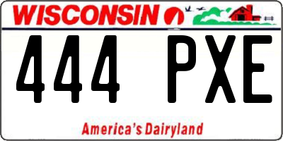 WI license plate 444PXE
