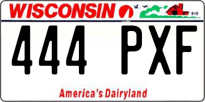 WI license plate 444PXF