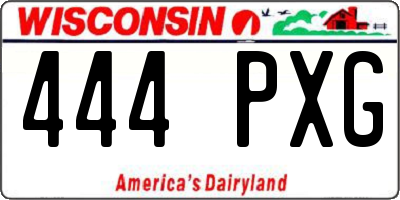 WI license plate 444PXG
