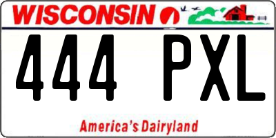 WI license plate 444PXL
