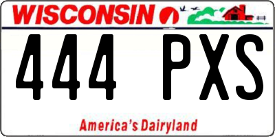WI license plate 444PXS